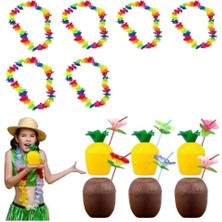 Nessiworld Tropikal Hawaii Parti Malzemeleri – Kolye, Pipet, Bardak Seti