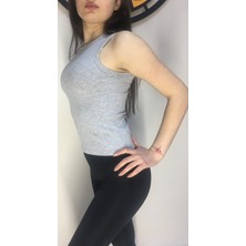 Işıl Grup Işıl Tekstil Kadın Gri Halter Yaka T-Shirt