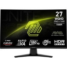 Msı 27" Mag 274CQF 2560X1440(WQHD) Curve 1500R Rapıd Va 180HZ 0.5ms(gtg) Adaptıve-Sync Gamıng Monitör