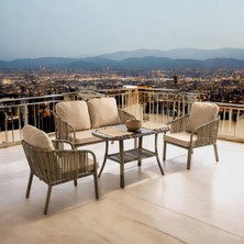 Rehome Capri Swing Artemis Ikili Rattan Balkon Bahçe Takımı | Açık Kahve
