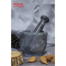Mermer Havan & Sarımsak Döveceği & Milas Gri Mermerden Küçük Boy Havan 8cm Yükseklik; 9,5cm Çap