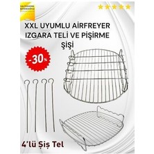 Airfryer Izgara Teli ve Çubuğu Fritöz Izgarası Xxl Airfreyer Izgarası Paslanmaz Çelik 21 x 21 cm