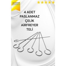 Airfryer Izgara Teli ve Çubuğu Fritöz Izgarası Xxl Airfreyer Izgarası Paslanmaz Çelik 21 x 21 cm
