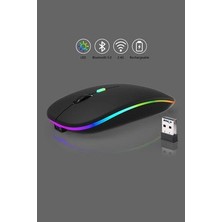 Rgb LED Işıklı Ultra Slim Mouse Şarjlı Kablosuz Mouse USB 2.4ghz 800-1200-1600 Dpi