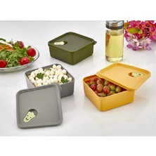 Smart Kitchen, 3 Lü Saklama Kabı, 550 Ml, Mikrodalga Uyumlu, Diffiriz Icin Ugun.
