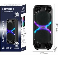 Hepu Hp 960 Taşınabilir Şarjlı Rgb LED Bluetooth Hoparlör 4 Inc*2