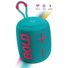 Bold Rgb Işıklı Taşınabilir Ses Bombası Kablosuz Bluetooth Hoparlör Speaker 90DB 14WATT 1200MAH