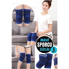 1 Çift Mavi Bandaj Sporcular Diz Ağrıları Olanlar Için Dizlik Tüm Bedenlere Uyumlu Elastik Fitness