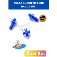 Deniz Kulak Burun Tıkayıcı Havuz Seti Gürültü Azaltan Su Bloke Eden Silikon Yüzücü Su Geçirmez