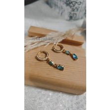 Okyanus Mavisi ve Zirkon Taşlı Çelik Küpe Göz Alıcı