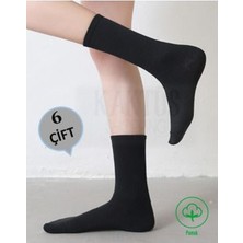 6 Çift Unisex Siyah Uzun Tenis Kolej Çorap