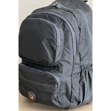 Nemo Bags Gri Orta Boy Okul Çantası Laptop ve Seyahat Sırt Çantası Su Geçirmez Ayıcık Anahtarlık Hediyeli