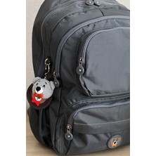 Nemo Bags Gri Orta Boy Okul Çantası Laptop ve Seyahat Sırt Çantası Su Geçirmez Ayıcık Anahtarlık Hediyeli