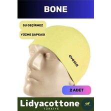 Likralı Silikon Havuz ve Deniz Yüzücü Deniz Havuz Bonesi Su Geçirmez Yüzme Şapkası 2'li Set