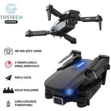Çift Kameralı Drone LED Işıklı Wifi App ve Uzaktan Kumanda Kontrollü Quadcopter Katlanabilir Şarjlı