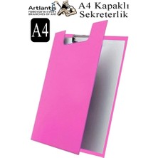 Artlantis Sekreterlik Kapaklı A4 1 Adet Renkli A4 Kapaklı Sekreterlik Klipsli Metal Mekanizmalı 80 Yaprak Kapasiteli Ofis Büro