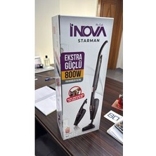 Inova Starman 2'si 1 Arada En Güçlü Pratik Dikey Süpürge Üçgen Başlık Torbasız Kullanım 800 W 18 Kpa