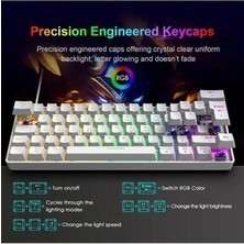 Red Switch Mini Rgb Oyun Klavyesi Gaming Mekanik 62 Tuşlu 18 Rgb LED USB Type-C Kablo