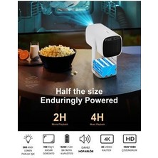 Taşınabilir Projeksiyon Dahili Powerbank 1080P/2K/4K Destekli Ev Sinema Ofis Toplantı Fuar Sunum
