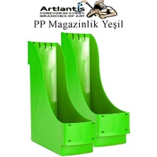 Artlantis Plastik Magazinlik Yeşil 2 Adet Plastik Kutu Klasörü Magazinlik A4 Dosya ve Masa Düzenleyici Sınıf Ev Ofis