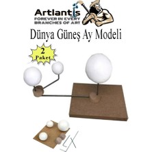 Artlantis Güneş Dünya Ay Modeli 2 Paket Gezegen Maketi Deney Seti Güneş Sistemi Modeli Okul Ders Deney Seti Kendin Yap