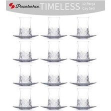 Timeless Çay Bardağı ve Çay Tabağı Seti 12 Kişilik 24 Parça