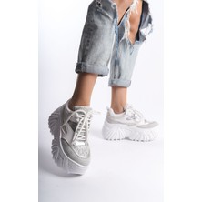 Limeo Siyah Ortadan Parlak Şerit Detaylı Yumuşak Tekstil Günlük Sneaker Kadın Spor Yürüyüş Ayakkabısı