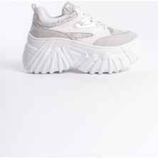 Limeo Siyah Ortadan Parlak Şerit Detaylı Yumuşak Tekstil Günlük Sneaker Kadın Spor Yürüyüş Ayakkabısı