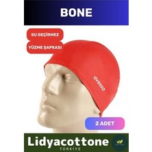 Likralı Silikon Havuz ve Deniz Yüzücü Deniz Havuz Bonesi Su Geçirmez Yüzme Şapkası 2'li Set