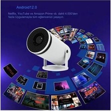 HY300 Taşınabilir Projektör Ultra Hd Projektör Android 12 Yükseltilmiş 200ANSI Wifi