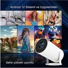 HY300 Taşınabilir Projektör Ultra Hd Projektör Android 12 Yükseltilmiş 200ANSI Wifi