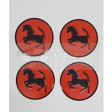 Jant Göbeği Arma Alüminyum Yapıştırma 60MM 4lü Kırmızı