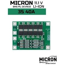 3s 40A 11.1V-  12.6V Pil Koruma  Devresi 18650 Lityum Li-Ion Batarya Standart  Devresi