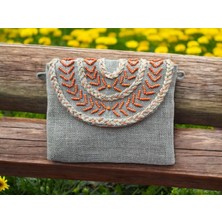 Vertiginoso Boncuk Işlemeli  Portföy Clutch El ve Kol Çantası