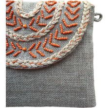 Vertiginoso Boncuk Işlemeli  Portföy Clutch El ve Kol Çantası