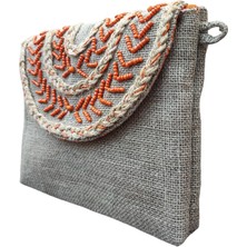 Vertiginoso Boncuk Işlemeli  Portföy Clutch El ve Kol Çantası
