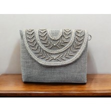 Vertiginoso Boncuk Işlemeli  Portföy Clutch El ve Kol Çantası