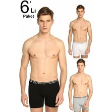 Seher Erkek Likralı Boxer Düz Desen 6'lı Paket  ELF568S0060CCM6 0060