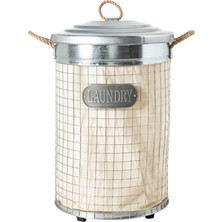 Rıver Kapaklı Metal Çamaşır Sepeti 37X57