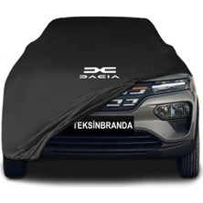 Dacia Spring (2021 - ) Siyah Kumaş Araba Branda Logolu Kumaş Araba Brandası Penye Oto Branda