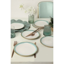 Keramika Turkuaz Wave Ege Pasta Tabağı 20 cm 6 Adet Q81