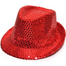 Payetli Çocuk Şapkası Kırmızı Renk