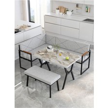 Src Serisi Mutfak, Balkon Köşe Takımı, 70 x 110  cm  Efes Masalı - Açık Gri