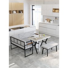 Src Serisi Mutfak, Balkon Köşe Takımı, 70 x 110  cm  Efes Masalı - Açık Gri