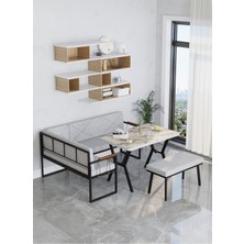 Src Serisi Mutfak, Balkon Köşe Takımı, 70 x 110  cm  Efes Masalı - Açık Gri