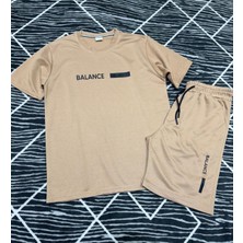 Düz Renk Tshirt & Şort Yan Cepli Kordon Ayarlamalı Ter Tutmayan Mevsimlik Takım