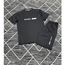 Düz Renk Tshirt & Şort Yan Cepli Kordon Ayarlamalı Ter Tutmayan Mevsimlik Takım