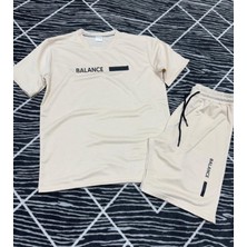 Düz Renk Tshirt & Şort Yan Cepli Kordon Ayarlamalı Ter Tutmayan Mevsimlik Takım