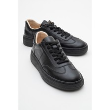 Luvi Fiore Siyah Cilt  Deri Kadın Spor Ayakkabı