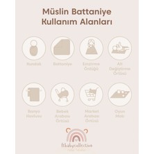 Ft Baby Collection Pamuk Müslin Bebek Battaniyesi 3'Lü Set  Müslın Örtü 80  x  90 Cm